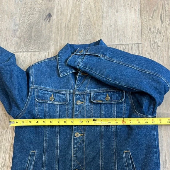Vintage Lee Shearling Fleece Lined Denim Coat Jean Jacket Size XL - Picture 8 of 11